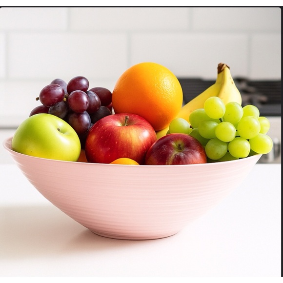 Rare Sophie Conran Portmeirion Pink Porcelain Ribbed Salad Serving 11.75”Bowl - Picture 1 of 16